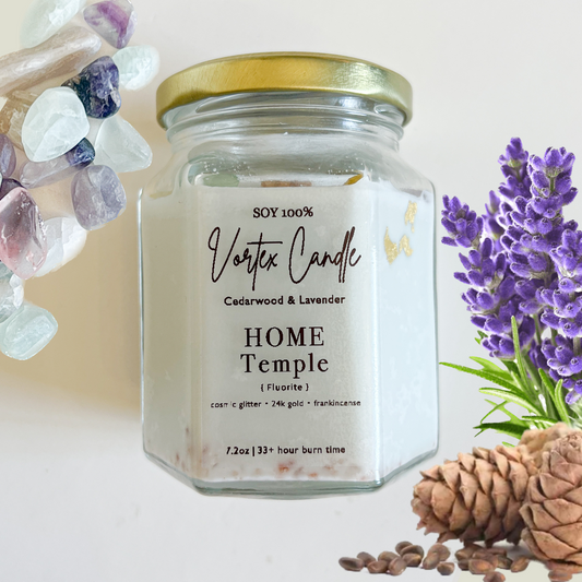 VORTEX Candle { Home Temple }  | Cedarwood × Lavender + Fluorite